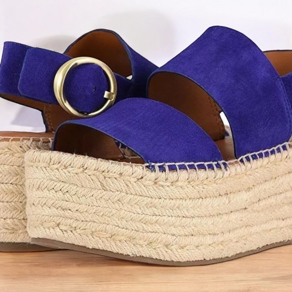 SARTO MARIANA BLUE SUEDE BUCKLE ESPADRILLE NO OFFERS - Picture 5 of 10